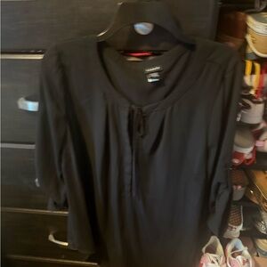 Torrid Black Blouse with Tie Detail